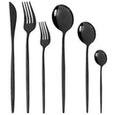 36Pcs/Set Red Gold Cutlery Set Stainless Steel Dinnerware Set Knife Fork Coffee Spoon Tableware Set Kitchen Dinner Tableware Set