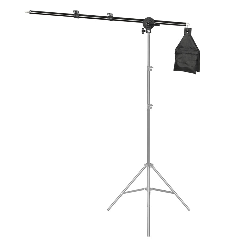 Fotostudio Verstellbarer Cantilever-Ständer Kreuzarm mit Sandsack-Schwenkklemme Verwendung für Lichtstativ-Zubehör Verlängerungsstange 135 cm