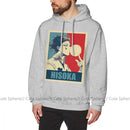 Sudadera con capucha Hisoka HxH Sudaderas con capucha Hisoka de longitud larga X Sudadera con capucha Hombre Otoño Moda al aire libre Algodón Sudaderas con capucha azules