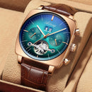 2022AILANG berühmte Markenuhr Montre Automatique Luxe Chronograph Square Large Dial Watch Hollow Wasserdichte Herrenmodeuhren