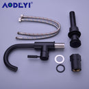 Badezimmer-Waschtischarmatur aus massivem Messing, Schwarz, Kalt- und Warmwasser-Mischbatterie, Einhand-Armaturen aus gebürstetem Gold mit Pop-Up-Abfluss