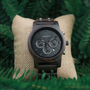 BOBO BIRD Holzuhr Herren Stoppuhr Chronograph Stilvoller Luxus Show Date Holz Quarz Armbanduhr Herrenuhren In Geschenkbox OEM