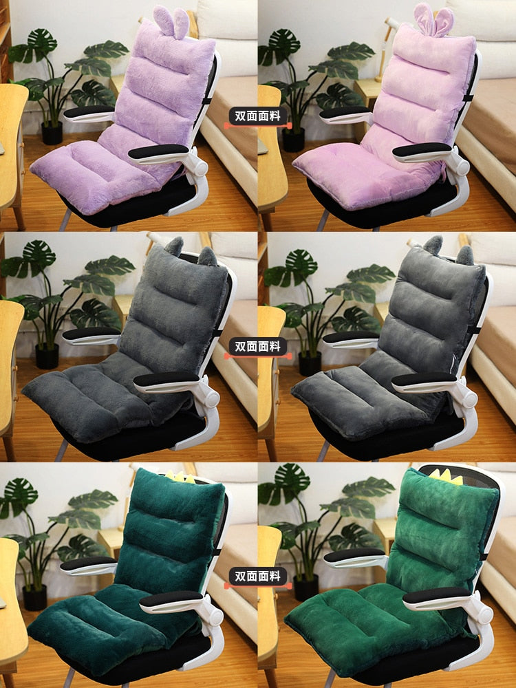 Chair One-piece Cushion Office Sedentary Butt Mat Student Seat Back Cushions Waist Support  Bedside Mats Chair Backrest Washable