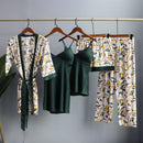 Bata Kimono, conjunto de pijamas de encaje para mujer, traje Polaire, ropa de dormir, albornoz, ropa de dormir de verano, pijamas sueltos para mujer