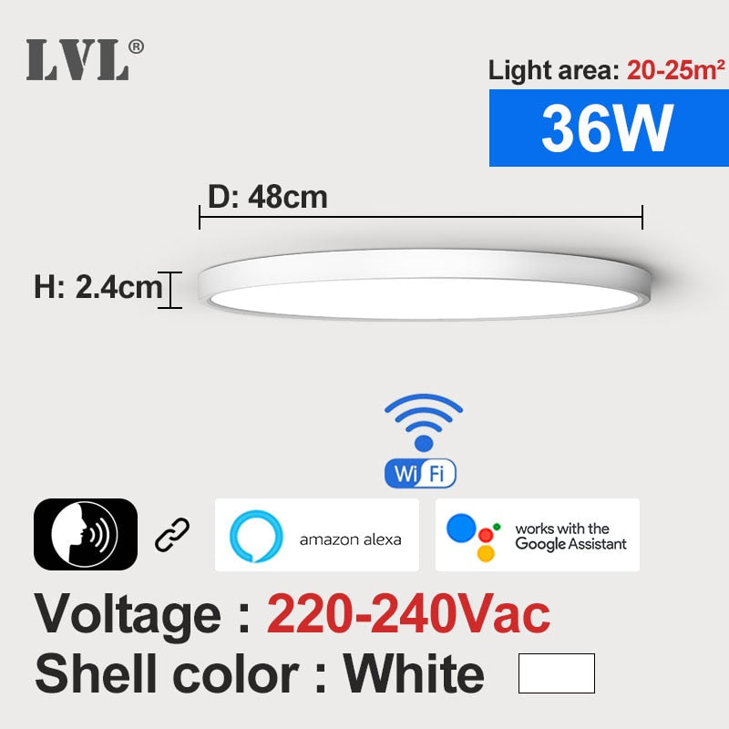 Modern LED Smart Ceiling Light 36W 45W WiFi Tuya App Google Home Alexa Echo AI Voice Control Surface Mounting Ceiling Lamp