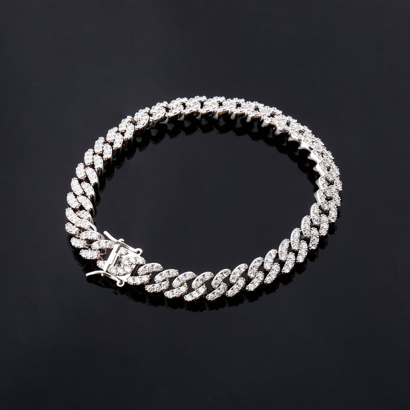 JINAO New 9&quot; 10&quot; Gold/Silver Color Anklet 9mm Charm Cuban Chain Anklet Iced Out Cubic Zirconia Anklet Gift Fashion Jewelry Gift