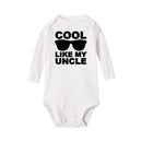 Cool Like My Uncle Baby Boys Bodysuits Autumn Long Sleeve Bodysuit  Winter Ropa  Newborn Shower Present 0-24M