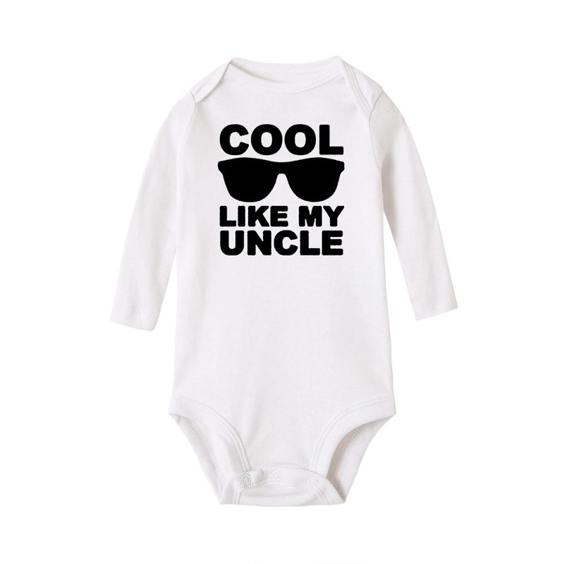 Cool Like My Uncle Baby Boys Bodysuits Autumn Long Sleeve Bodysuit  Winter Ropa  Newborn Shower Present 0-24M