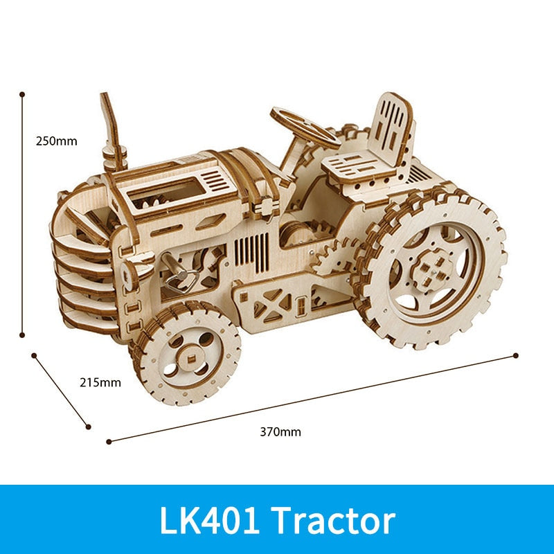 Robotime ROKR DIY 3D rompecabezas de madera engranaje mecánico Drive modelo Kit de construcción juguetes regalo para niños adultos adolescentes