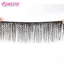 Sweetie Brazilian Deep Wave Bundles mit frontalem Verschluss, 100 % Echthaar-Webart, 3 oder 4 Bundles mit Ohr-zu-Ohr-Frontal, nicht remy