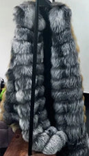 Faux Fur Coat Winter Women 2022 Fashion Casual Warm Slim Sleeveless Long Faux Fox Fur Vest Winter Pockets Jacket Women 5XL