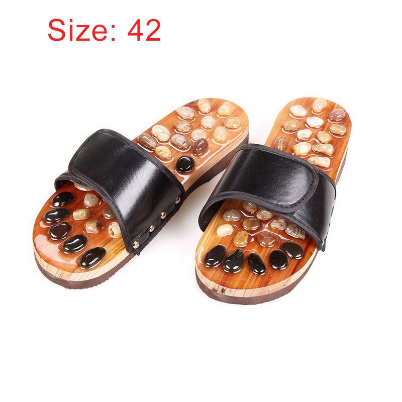 Natural Pebble Stone Foot Massager Slippers Reflexology Care Blood Activating Foot Acupuncture Point Massage Shoes For Men Women