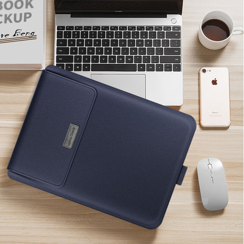 Bolsa para portátil para Macbook Air Retina Pro 11 12 13 14 15 15,6 pulgadas, funda de cuero PU para portátil para Xiaomi Dell Huawei Matebook