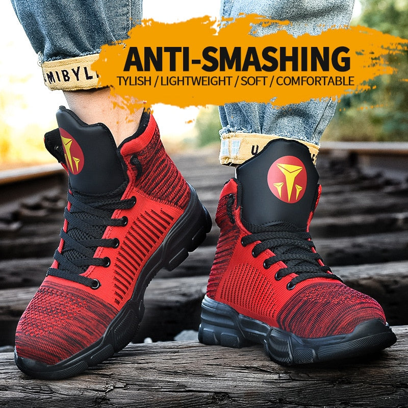 Zapatos Ryder indestructibles para hombres y mujeres, botas de algodón de seguridad aérea con punta de acero, zapatillas de trabajo a prueba de perforaciones, zapatos transpirables