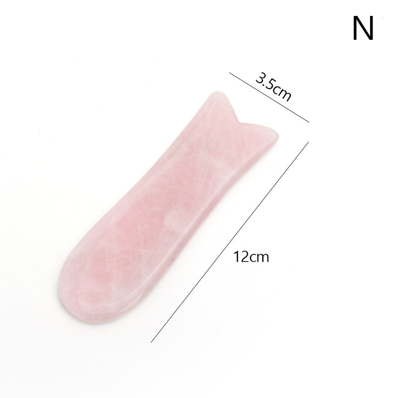 Natural Rose Quartz Jade Gua sha Stone Board Massage Gua Sha Scrapers Board Plate Jade Face Massage Tool For Face Neck Back Body