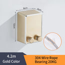 Badezimmer-Regal-Edelstahl-Goldwäscheleine-schöne Qualitäts-einzelne Linie Hotelart-Wäsche-Trocknungslinie für Badezimmer HJ-1256