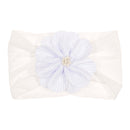 Nishine Weiches Stretch-Satin-Rosen-Blumen-Baby-Stirnband, Neugeborene, Knoten, breite Nylon-Kopftücher, Turban, Mädchen, Kopfbedeckung, Kinder-Foto-Requisiten