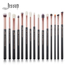 Jessup Make-up-Pinsel-Set 15-teiliges Make-up-Pinsel-Werkzeug-Set Eye Liner Shader Natur-Synthetik-Haar Rose Gold/Schwarz T157