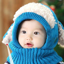 Korean Baby Strickmützen Hund Ohren Winter Earflap Jungen Mädchen Schal Set niedlich warm Kleinkind Hut Kinder Kinder winddichte Mütze 0-4 Jahre