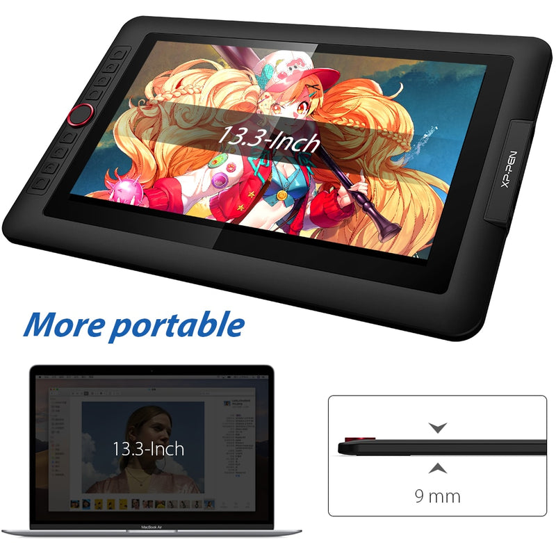 XPPen Artist13.3Pro Graphics Tablet Drawing Monitor 13.3" Pen Display Animation Art with Tilt Battery-free stylus 8192 Level