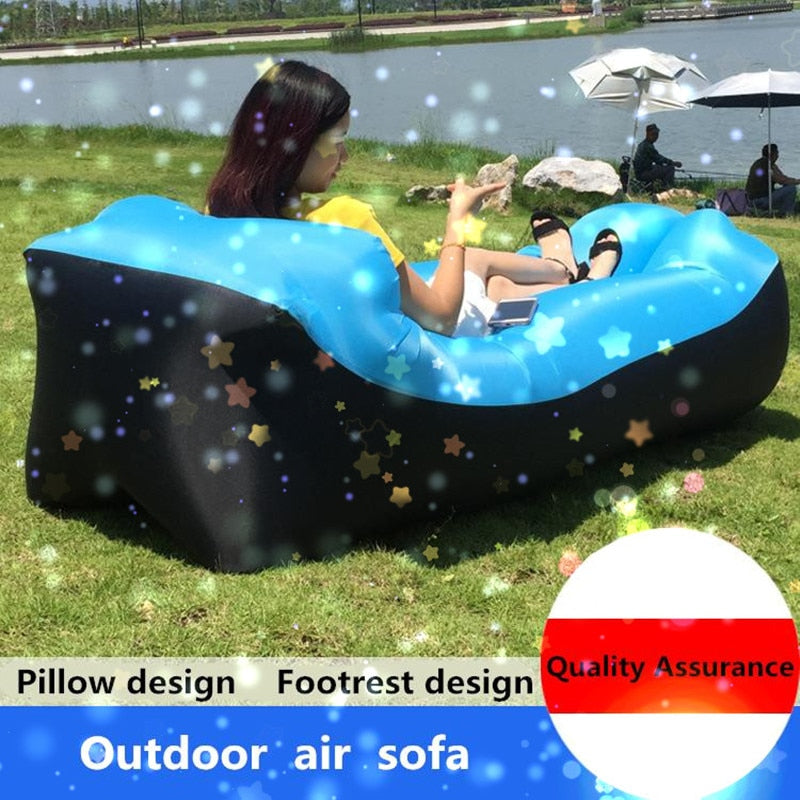 Im Freien schnelles aufblasbares Luft-Sofa-Bett-Qualitäts-Schlafsack-aufblasbarer Airbag-fauler Beutel-Strand-Sofa