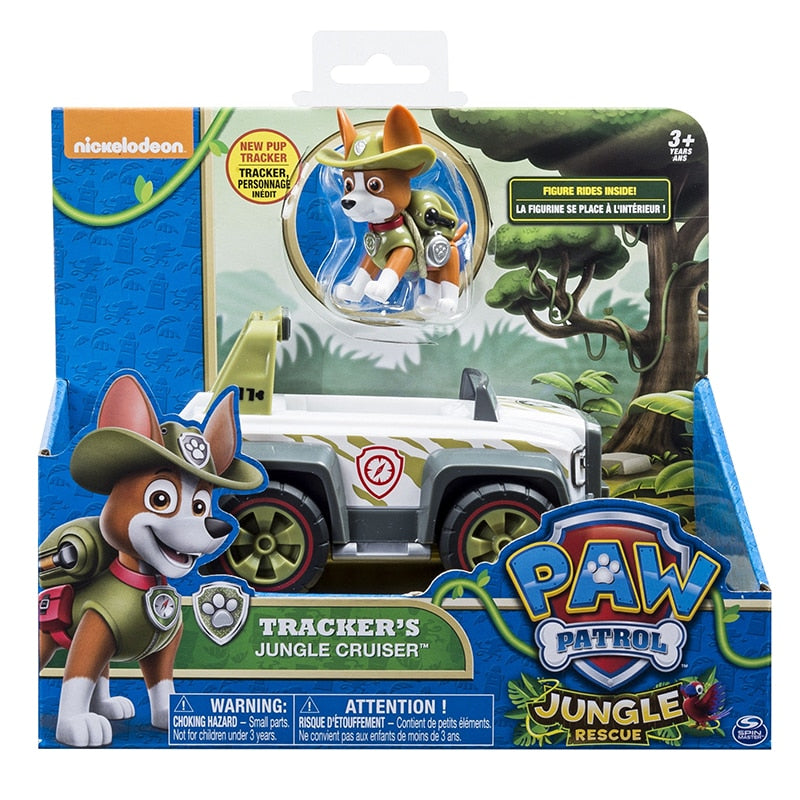 Original Paw Patrol Rescue Dog Puppy Set Spielzeugauto Patrulla Canina Spielzeug Actionfigur Modell Chase Skye Trümmerauto für Kinder Geschenk