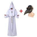Pest Arzt Christus Kostüme Männer Mönch Cosplay Pest Arzt Maske Steampunk Robe Priester Horror Zauberer Halloween Hexe Frauen
