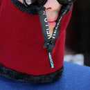 Hot Men Winter Knitted Hat With Zipper New Add Fur Lined Warm Brim Winter Hats For Men Keep Face Ear Warm Balaclava Cap