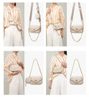 Kleine PU-Leder-Umhängetasche für Frauen 2022 neue Geldbörse und Handtaschen weibliche Reise-Crossbody-Beutel-Damenkette Sling-Beutel 2 PCS / SET