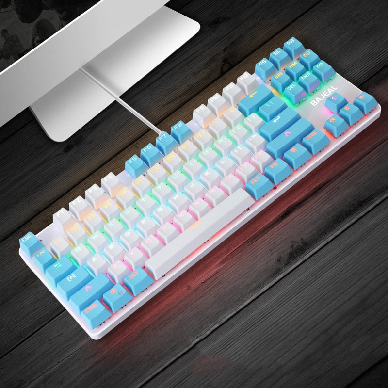 Gaming Mechanische Tastatur 87 Tasten Spiel Anti-Ghosting Blue Switch Color Backlit Wired Keyboard Für Pro Gamer Laptop PC