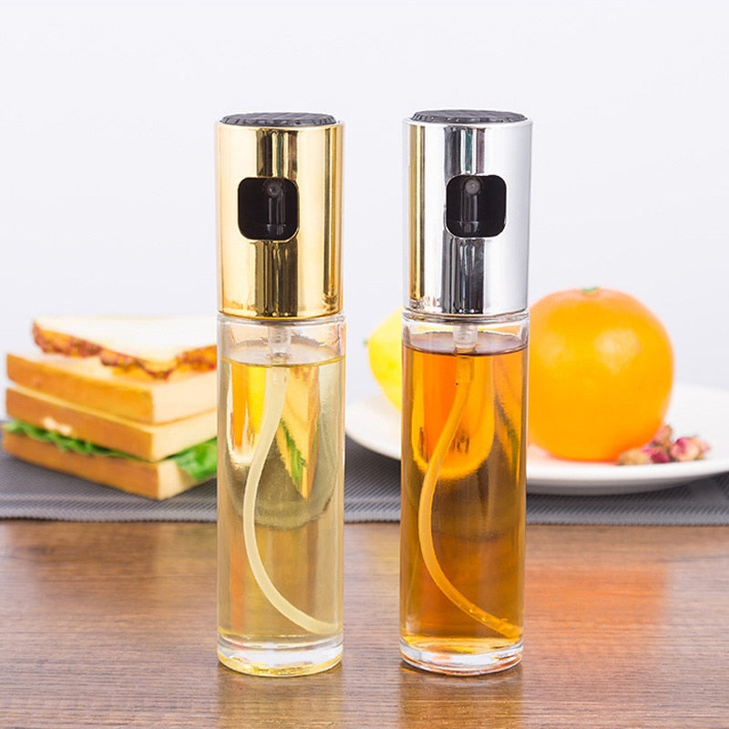 100ml Olive Oil Sprayer Oil Spray Bottle Pump Glass Oil Pot Leak-proof Drops Oil Dispenser Seasoning Kettle BBQ Kitchen Tool