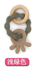 1 STÜCK Silikon Beißring Baby Ruder Form Holz Beißring Kind Geschenk Lebensmittelqualität Silikon Kinderwaren Kind Kinderkrankheiten Spielzeug