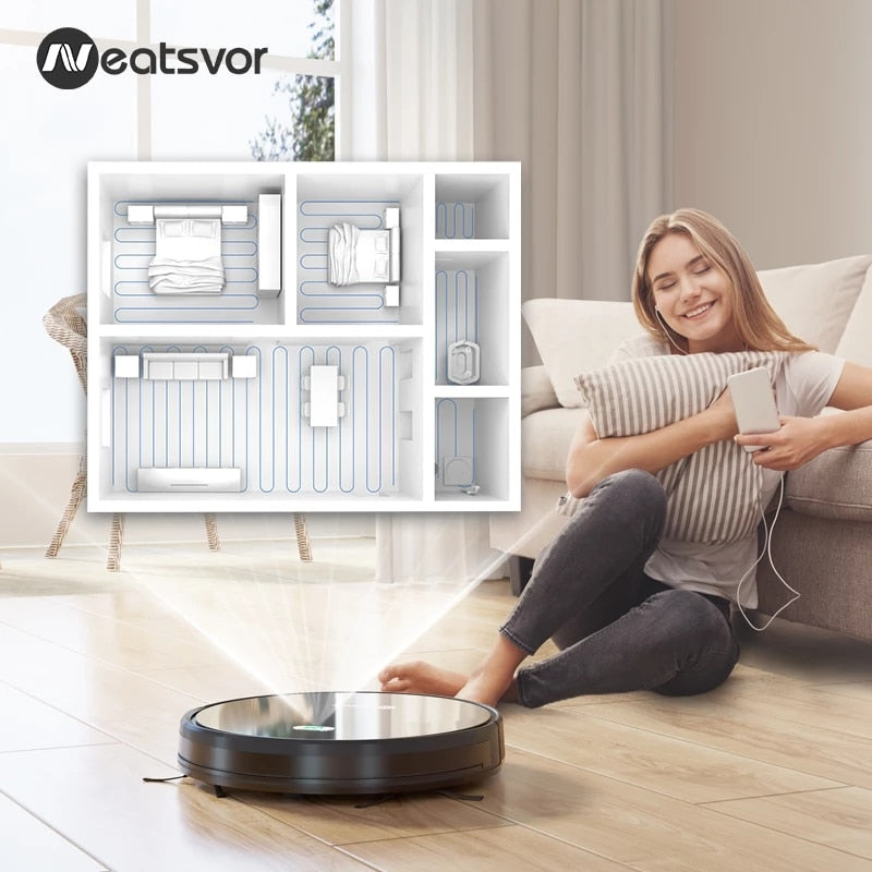 Neatsvor X500 Robot Vacuum Cleaner Smart Mapping,App &amp; Voice Control,Dry sweepWet Mopping3in1 Pet Hair Home Auto Charge Vacuum