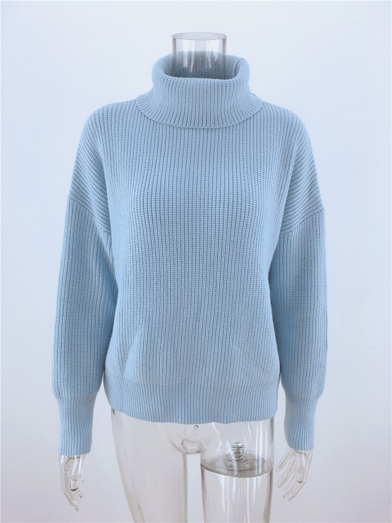 Mozuleva 2022 Herbst Winter Pullover Grundlegender warmer Pullover für Frauen weich gestrickt solide koreanische Rollkragenpullover Mode Pullover Tops