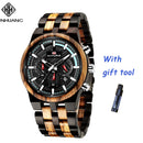 Mix Sandale Holz Herren Sportuhren Holz Armbanduhr Holz Bambus Herrenuhr Holzband Quarz Ehemann Chronograph Relogio