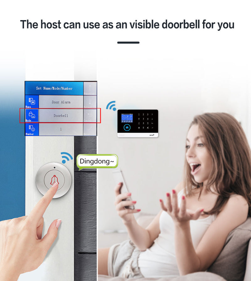 GauTone WiFi GSM Alarm System Tuya Smart Life App Control for Home Security with IP Camera RFID Card Security Alarm Smart House