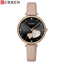 CURREN Uhren Damenmode Leder Quarz Armbanduhr Charming Strass Weibliche Uhr Zegarki Damskie