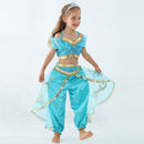 Película niñas chico verano jazmín princesa baile vestido niños Aladino Halloween fiesta actuación disfraz Top falda pantalón conjunto