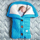 Neugeborenes Baby Winter Warmer Schlafsack Infant Button Knit Swaddle Wrap Swaddling Stroller Wrap Kleinkind Decke Babyschlafsack