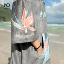 Nu-Juni Wickeltuch Strandtuch Mikrofaser Wickelrobe Umhang Herren Damen Bademantel Kapuzen Surf Poncho Handtuch Badeanzug Beachwear