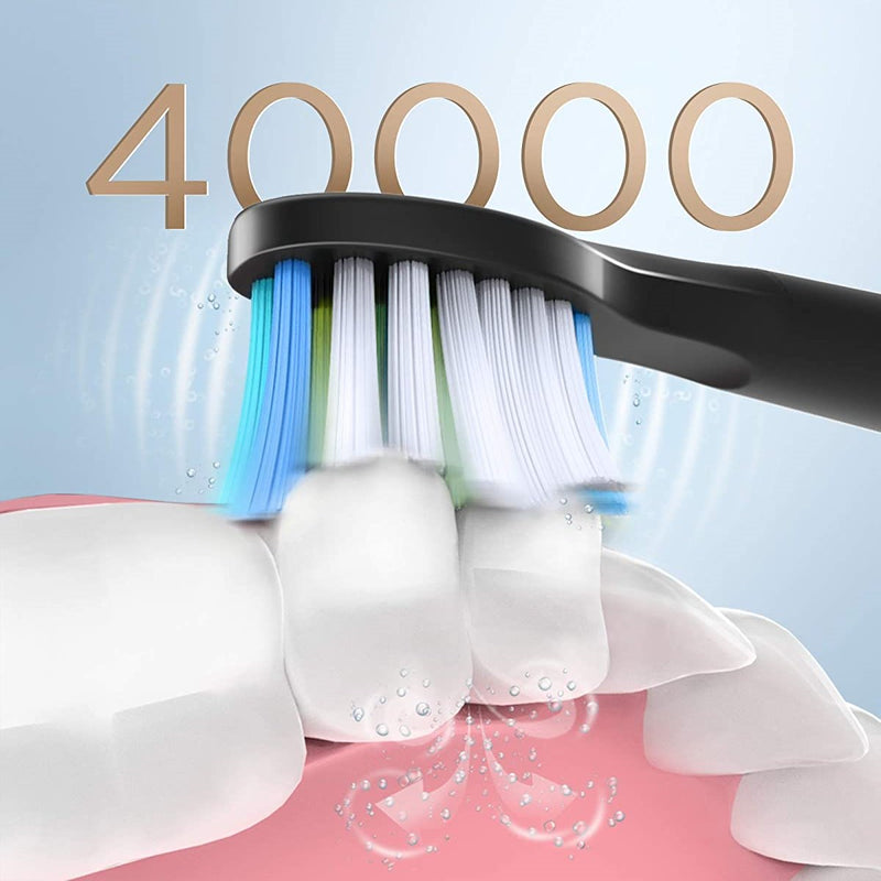 Cepillo de dientes eléctrico Fairywill Sonic E11, cepillo de dientes eléctrico recargable a prueba de agua con carga USB, 8 cabezales de repuesto para adultos