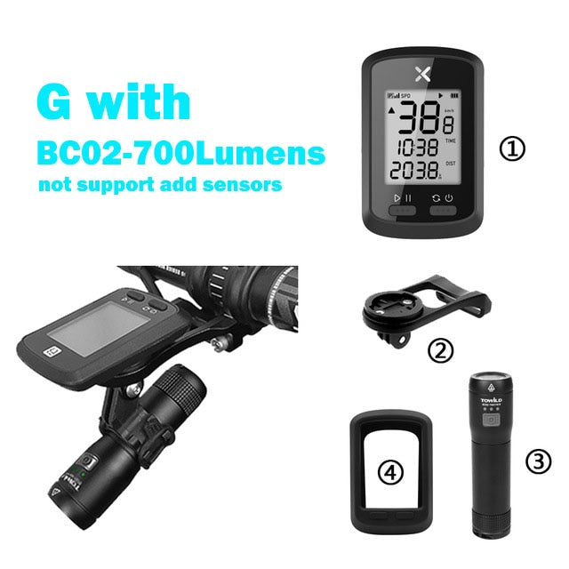 XOSS Fahrradcomputer G+ Wireless GPS Tacho wasserdicht Rennrad MTB Fahrrad Bluetooth ANT+ mit Trittfrequenz Fahrradcomputer