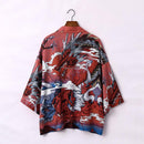 Kimono japonés cárdigan hombres novedad de verano Haori Samurai Kimonos Karate Streetwear camisa Kimono japonés hombres Haori Yukata