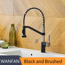 Moderner, polierter, schwarzer Messing-Spülbecken-Wasserhahn mit herausziehbarem Einhand-Schwenkauslauf, Waschbecken-Mischbatterie 9013