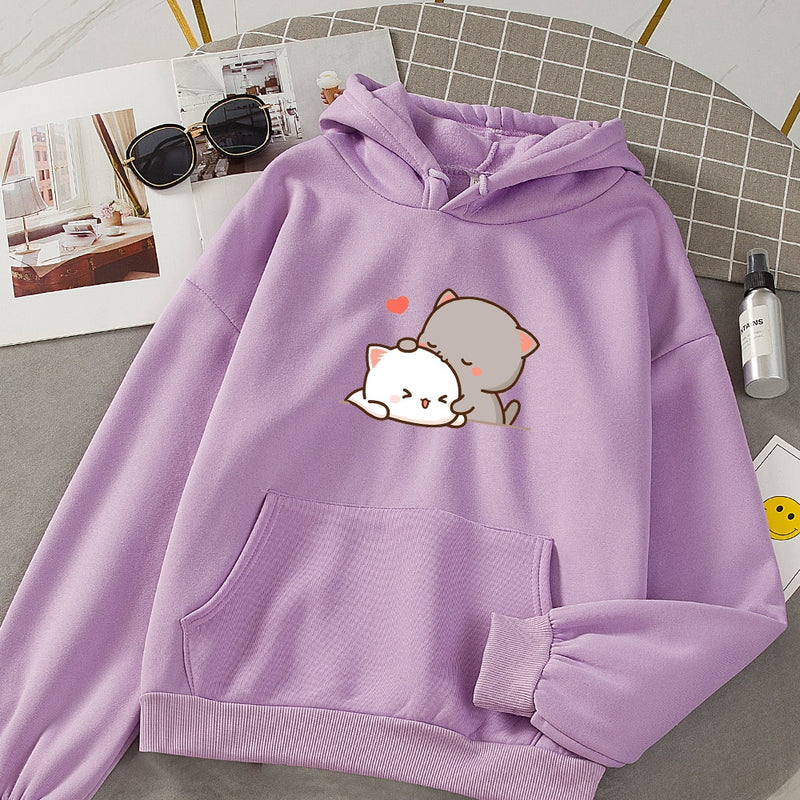 Frauen Herbst Hoodie Sweatshirts Korean Fashion Hoody für Damen Kawaii Anime Pullover Streetwear Plus Size Sweatshirts Paar