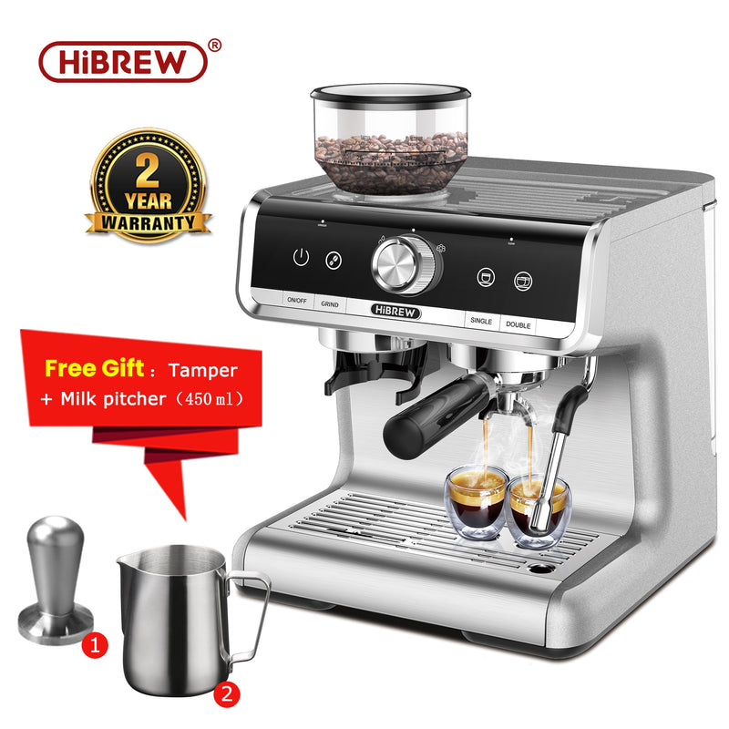 HiBREW Barista Pro 19Bar Bean to Espresso, Cafetera Commercial Level Kaffeemaschine mit komplettem Kit für Cafe Hotel Restaurant H7