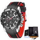 Relojes para hombre 2022 LIGE, marca superior, reloj resistente al agua, correa de silicona para hombre, reloj deportivo de cuarzo para hombre, reloj de pulsera cronógrafo con esfera grande