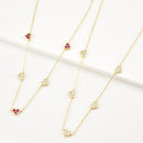 ANDYWEN 925 Sterling Silver Gold Love Heart Clear Rose Red Charm Long Chain Choker Necklace Pendant Women Wedding Luxury Jewelry
