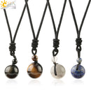 CSJA Natursteine ​​Halsketten &amp; Anhänger Lucky Obsidian Lapis Tigerauge geflochtene Seilkette Frau Männer Vintage-Schmuck Geschenke S463