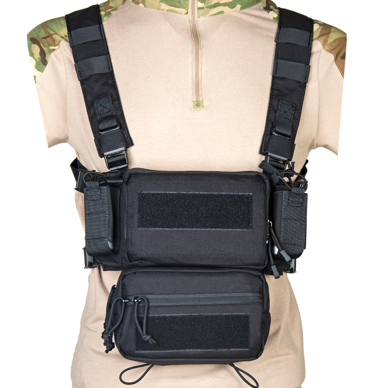 Tactical Micro Chest Rig Modular H Harness D3CR Paquete divertido SACK Pouch Chaleco de combate 5.56 Mag Airsoft